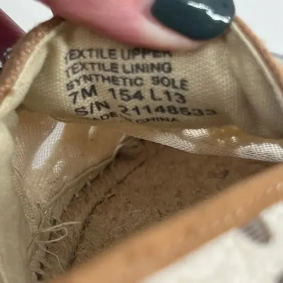 Tory Burch Cream & Tan crochet macrame Espadrilles with Blue Embellishments sz 7 - Picture 3 of 9